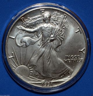 1991 1 Oz American Eagle Fine Silver Coin photo