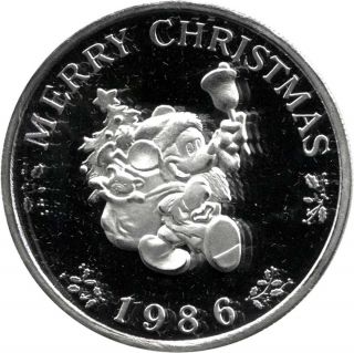 1986 - 87 Disney Mickey Christmas & Happy Year Rarities 5 Oz Fine Silver photo