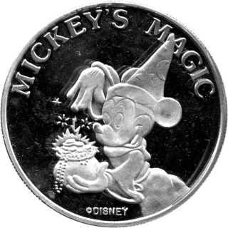 1987 Disney Good Luck Mickey ' S Magic Rarities Limited Edition 5 Oz Silver photo