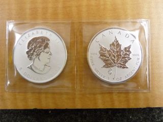 2 X 2013 Canada $5 Snake Privy Mark Silver Maple Leaf 1 Oz Reverse Proof photo