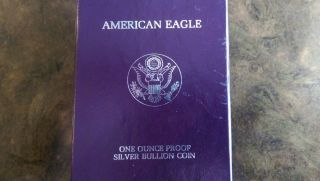 1987 1 Oz Silver American Eagle $1 Proof Bullion (w/box &) photo