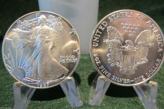 1987 American Silver Eagles Silver Coin One Troy Ounce.  999 Fine Silver photo