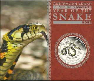 2013 Australian 1/2 Oz Proof Silver Year Of The Snake - Colorized & photo
