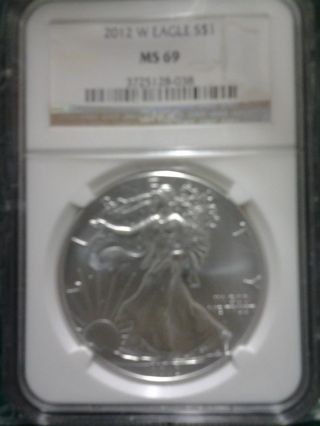 2012 Silver Eagle Dollar Ngc Graded Ms 69 And Boxes photo