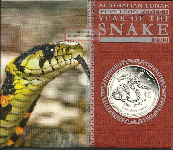 2013 1 Oz Proof Silver Australian Lunar Year Of The Snake And Australia photo