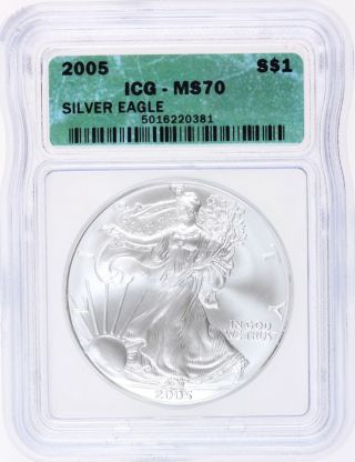 2005 American Silver Eagle $1 - Icg Ms 70 - photo