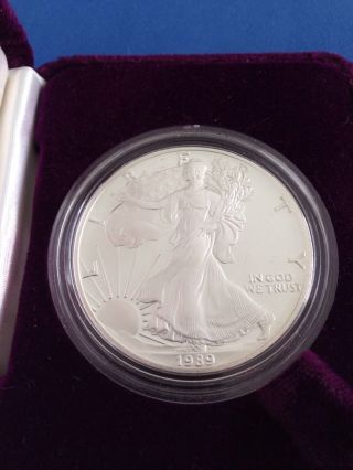 1989 Silver American Eagle One Ounce Proof Silver Bullion Coin photo