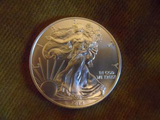 2014 Silver American Eagle.  1 Oz.  999 Pure Silver.  Brilliant Uncirculated. photo