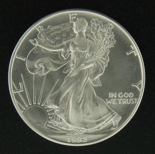 1992 Silver American Eagle 1 Oz Fine Silver Coin Bullion Uncirculated photo