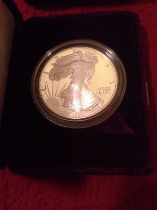 1991 - S Proof American Silver Eagle Dollar With - Limited photo