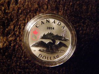 Limited 15,  000 / 2014 Olympic Canada Pure.  9999 Fine Silver Coin - Lucky Loonie photo