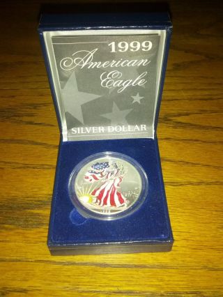 1999 American Eagle Silver Dollar - W/color Collectors photo