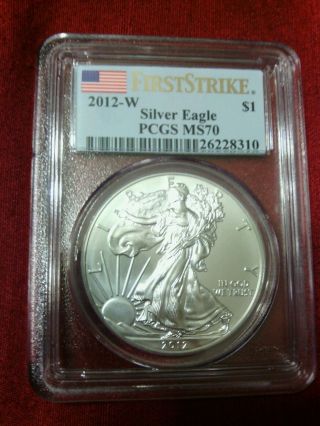 2012 W $1 1oz American Silver Eagle Pcgs Ms70 Burnished First Strike Perfect 70 photo