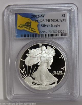2002 - W Silver Eagle Pcgs Pr70 Dcam 