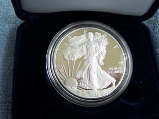 2014 - W American Eagle Silver Dollar Proof W/box & photo