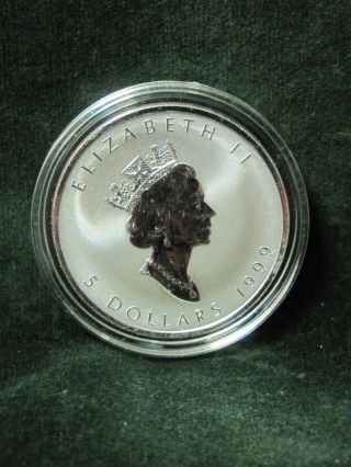 1999 Rabbit Privy Mark Canada Silver Maple Leaf - 1 Oz Pure Silver photo