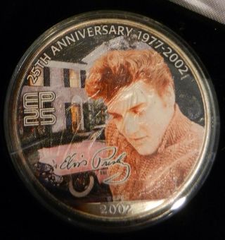 2002 Elvis Presley Silver American Eagle 25th Anniversary Coin Graceland photo