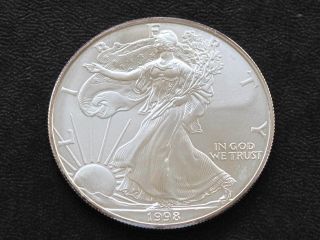 1998 American Silver Eagle Dollar U.  S.  Coin C4210l photo