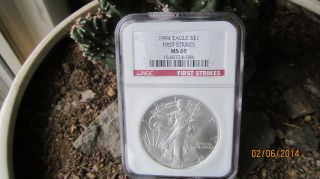 1994 American Silver Eagle Dollar Ngc Ms69 First Strike,  Key Date photo