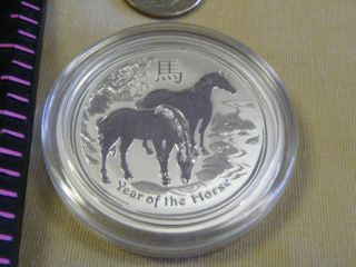 2014 Australian Lunar Year Of The Horse Uncirculated 1/2 Oz.  999 Fine Silver photo