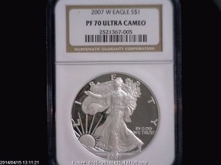 2007 W Eagle S$1 Ngc Pf 70 Ultra Cameo 1oz American Silver Coin 1oz photo