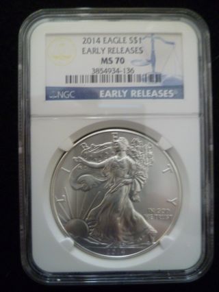 2014 Graded One Dollar Silver Eagle Bullion Coin Early Release photo