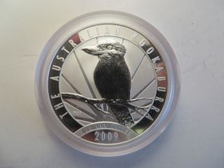 2009 Australian Kookaburra,  1 Oz Silver, .  999 Fine,  Reverse Proof,  Perth photo