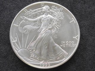 1993 American Silver Eagle Dollar U.  S.  Coin A2057 photo