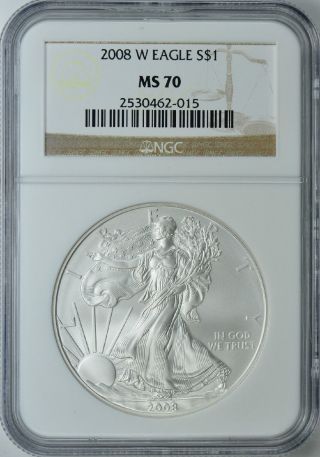 2008 - W American Silver Eagle (ngc Ms 70) photo