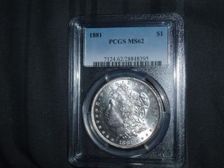1881 - P Pcgs Ms - 62 Morgan Silver Dollar (details) photo