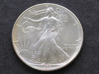1993 Walking Liberty American Silver Eagle Dollar A4009 photo