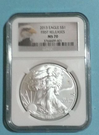 2013 Silver American Eagle Ms - 70 Ngc (early Releases) Bald Eagle Label photo