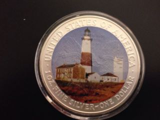 2007 American Eagle Lighthouse Series Colorized Overlay Collectible.  999 photo