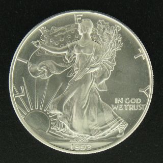 1992 Silver American Eagle 1 Oz Fine Silver Coin Bullion Uncirculated photo