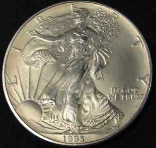 1995 American Silver Eagle Bullion Coin Key Date Investment Grade 1 Oz Silver photo