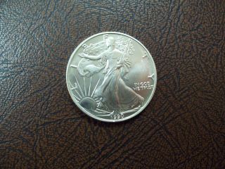 1990 Silver Eagle Dollar - 99.  9%pure Pristene State Uncircul - Much Luster photo