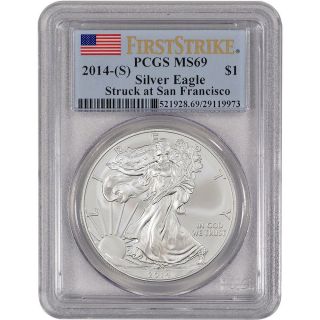 2014 - (s) American Silver Eagle - Pcgs Ms69 - First Strike photo