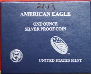 Proof 2013 Silver American Eagle Dollar S/h photo