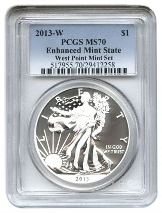2013 - W Silver Eagle $1 Pcgs Ms70 (enhanced State) - photo
