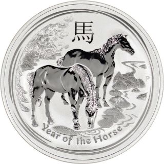 2014 Australia Silver Lunar ' Year Of The Horse ' (1 Oz) $1 - Bu photo