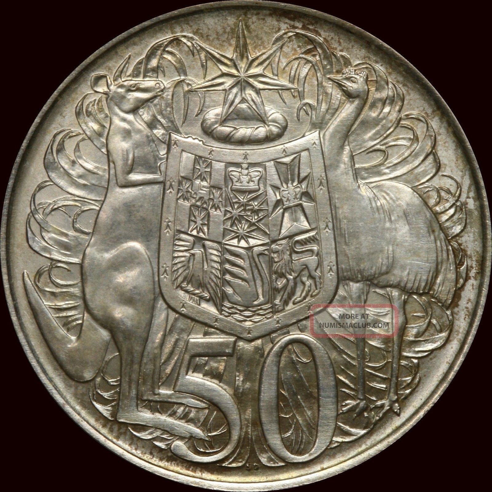 Australian 1966 Round 50c Coin 80 Silver australian-1966-round-50c-coin-80-silver