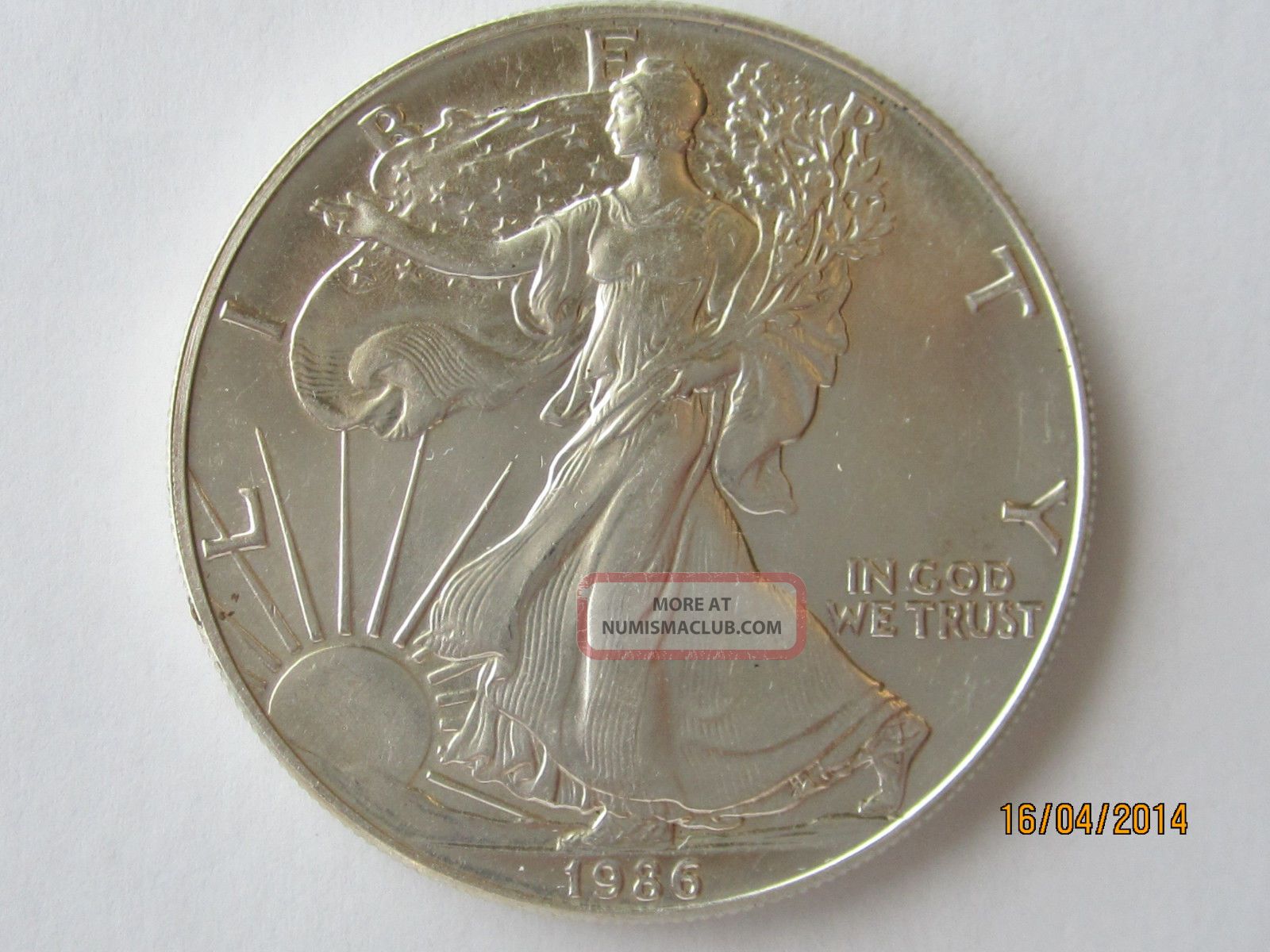 1986 Silver American Eagle Marked 1 Oz Fine Silver One Dollar 1986-silver-american-eagle-marked-1-oz-fine-silver-one-dollar