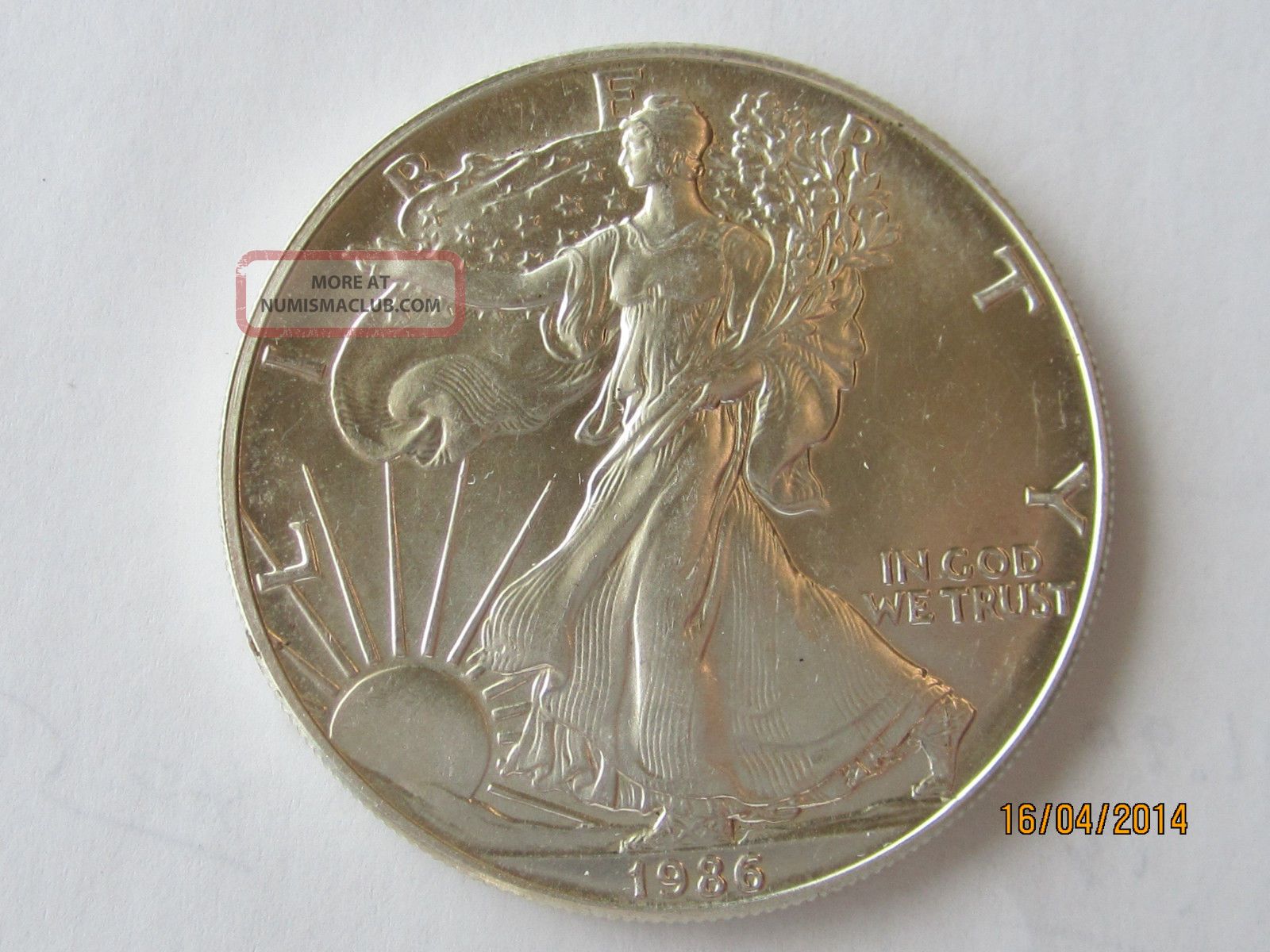 1986 Silver American Eagle Marked 1 Oz. Fine Silver - One Dollar