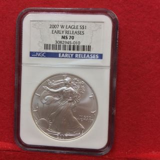 2007w Silver Eagle - Early Releases Ms70 photo