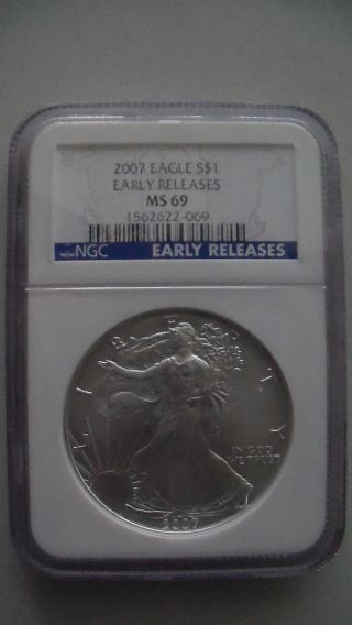 2007 Silver Eagle 1oz Early Releases Ngc Ms69 photo