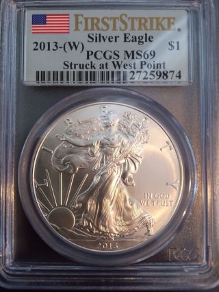 2013 - (w) American Silver Eagle - Pcgs Ms69 - First Strike photo