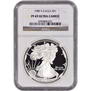 1989 - S American Silver Eagle Proof - Ngc Pf69 Ucam photo