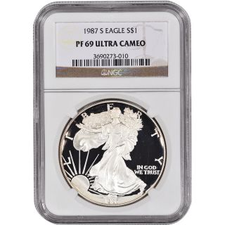1987 - S American Silver Eagle Proof - Ngc Pf69 Ucam photo