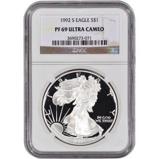 1992 - S American Silver Eagle Proof - Ngc Pf69 Ucam photo