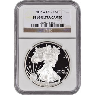 2002 - W American Silver Eagle Proof - Ngc Pf69 Ucam photo